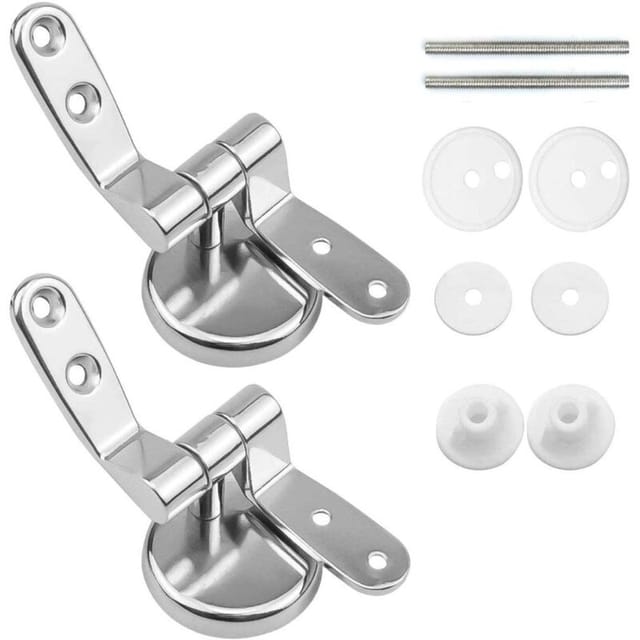 Toilettensitzscharnier, 2er-Set Ersatz-Toilettensitzscharniere mit Beschlägen aus Zinklegierung – Versailles
