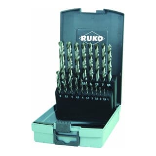 214214RO hss-g Metall-Spiralbohrer-Set 19teilig din 338 Zylinderschaft 1 Set - Ruko