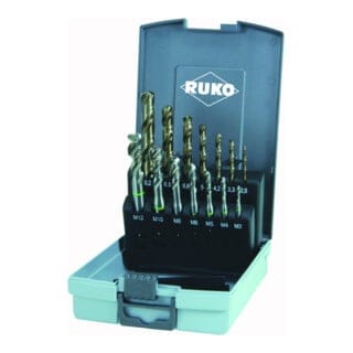Ruko - 245052RO Maschinengewindebohrer-Set 14teilig din 371, din 376 HSSE-Co 5 1 Set