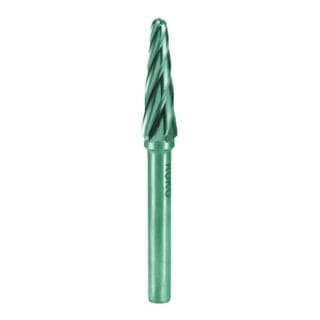 Hartmetall-Frässtift kel ø 6 mm Kopflänge 18 mm Schaft-Ø 6 mm Verzahnung Alu - 116233A - Ruko