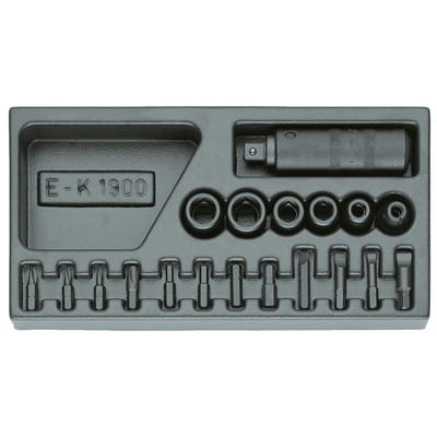1500 es-k 1900 Schraubenlöser-Sortiment 1/2' in 1/3 ES-Modul