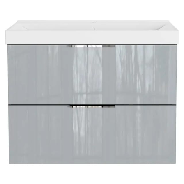 Germania Waschtischunterschrank GW-CELANO (B x T x H: 81 x 46 x 65 cm, Graphit/Silbergrau)