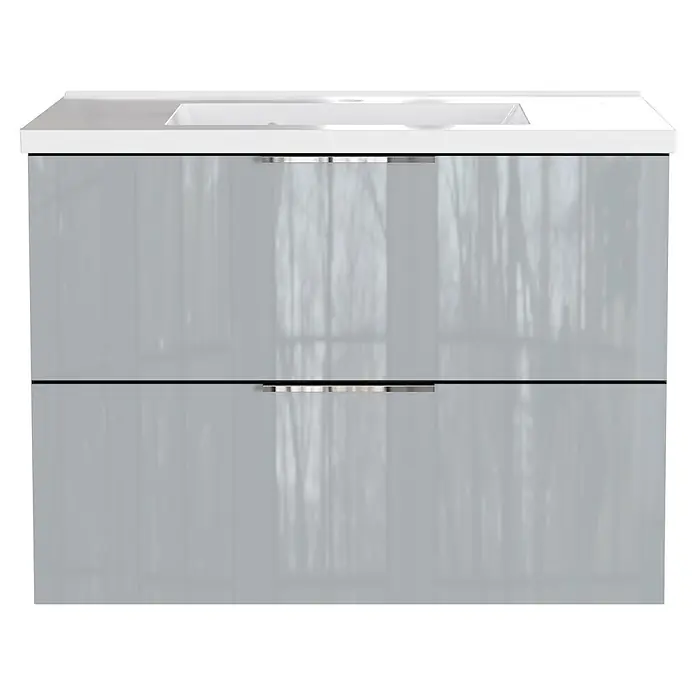 Germania Waschtischunterschrank GW-CELANO (B x T x H: 81 x 46 x 61 cm, Graphit/Silbergrau)
