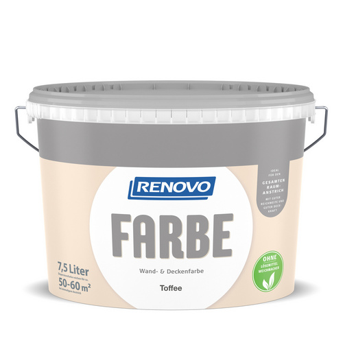 RENOVO Dispersionsfarbe, 7,5 l, toffeefarben, matt - braun