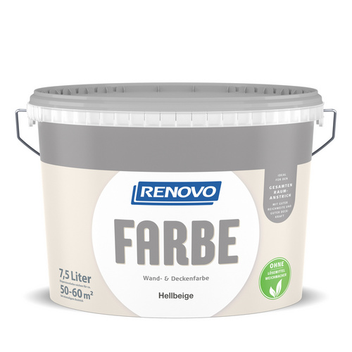 RENOVO Dispersionsfarbe, hellbeige, matt, 7,5 l Bild 2