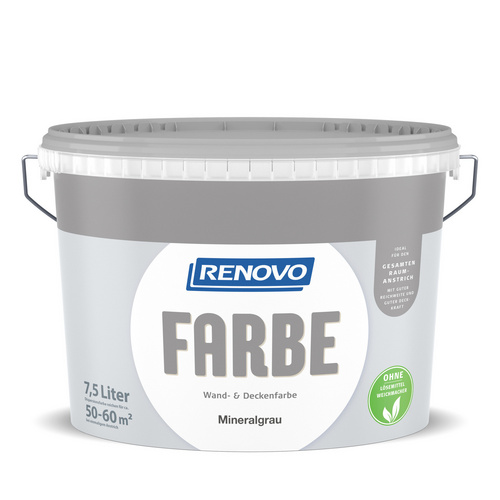 RENOVO Dispersionsfarbe, 7,5 l, mineralgrau, matt Bild 2