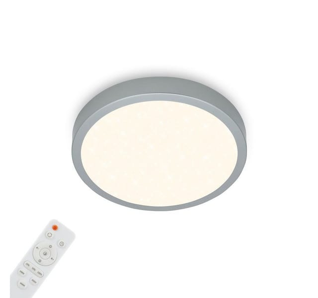 Led Deckenleuchte Sternenhimmel dimmbar Fernbedienung silber Ø28cm Brilo ner