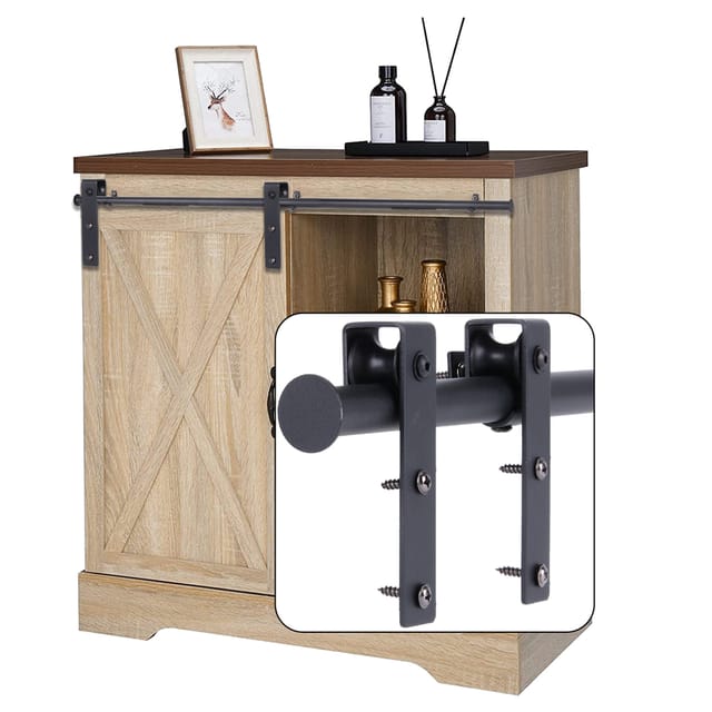 Petites Ecrevisses - Mini Scheunentür Hardware Kit Für Möbel Schiebetürsystem Für Tv Schrank Schiene Für Einzeltür Belastung 70kg - 150cm