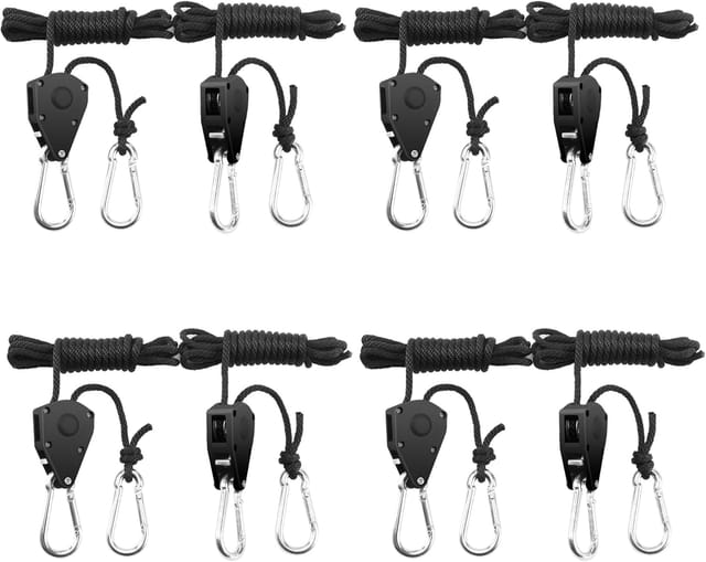 longziming 4 Paar (8 Stück) 1/8 Zoll verstellbare Ratschenaufhänger, verstellbarer Haken, Seil, Ratsche, Riemen, Seil, Ratsche, strapazierfähig,