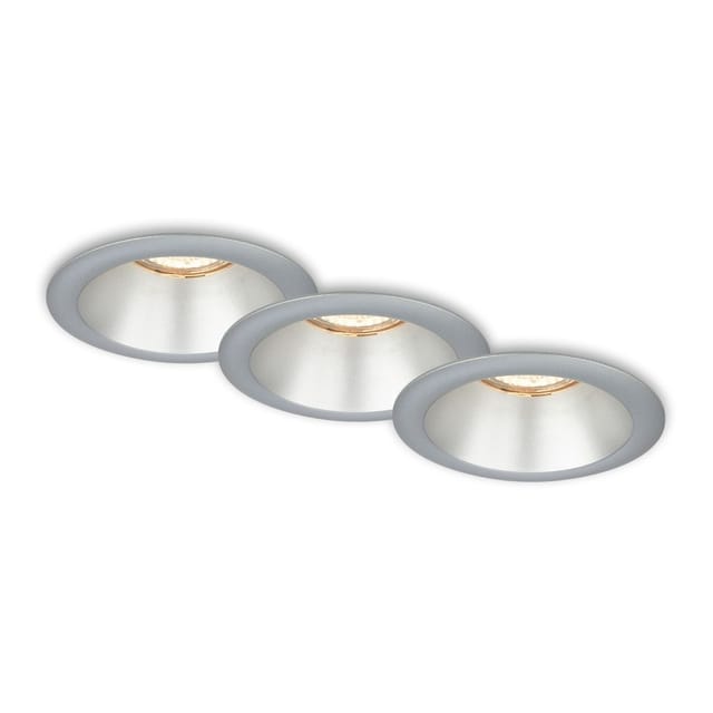 Brilo - led Einbauleuchten 3er Set GU10 versenkte Fassung IP23 chrom Ø9,5cm ner