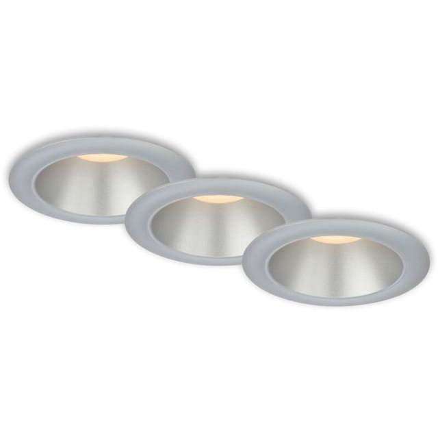 Briloner - led Einbauleuchten Bad 3er-Set Innenreflektor silber 4,9W Ø9,5 cm chrom
