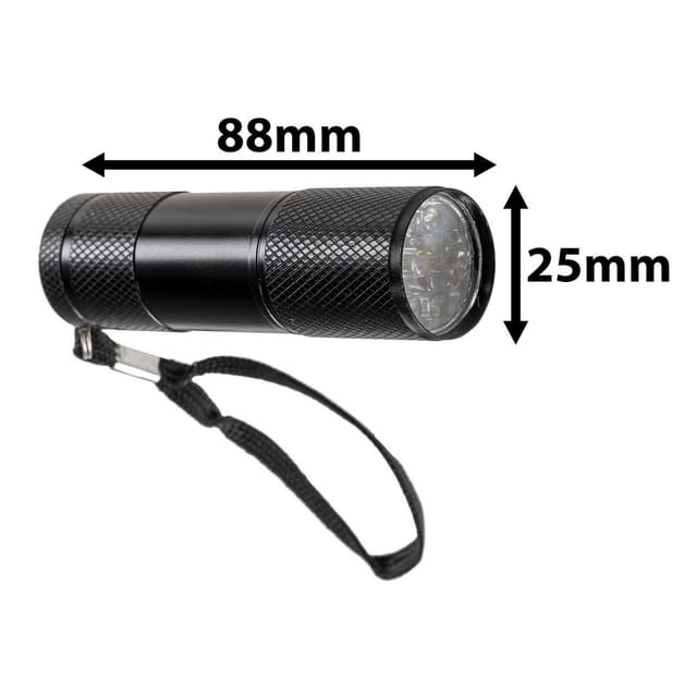 Led Taschenlampe mit 9 uv LEDs Schwarzlicht kompakter Geldscheinprüfer für unterwegs