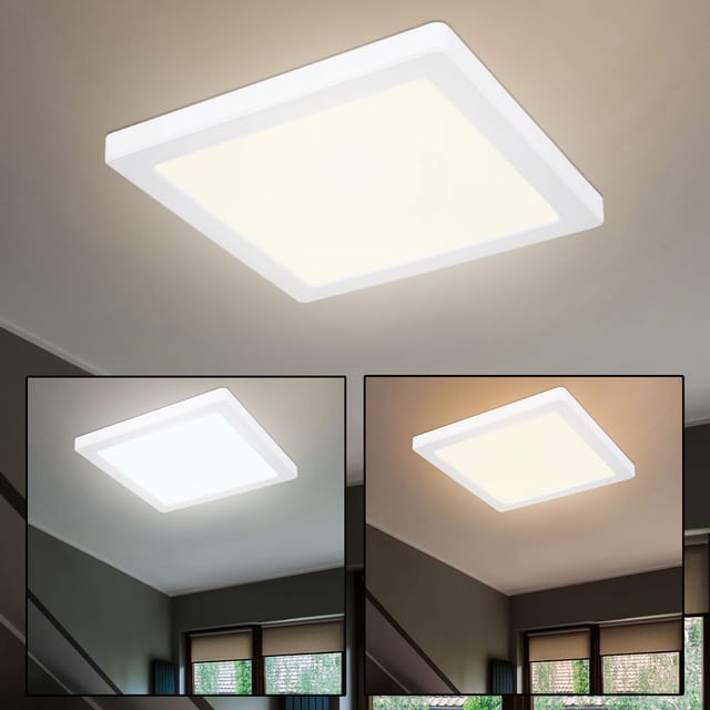 Etc-shop - Deckenlampe led Panel Deckenleuchte Schlafzimmerlampe, Modern weiß, CCT-Schaltung, 18W 1500lm 3000K-6500K warmweiß-kaltweiß, LxBxH