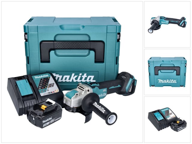 Dga 521 RF1X1J Akku Winkelschleifer 18 v 125 mm x-lock Brushless + 1x Akku 3,0 Ah + Ladegerät + Makpac - Makita