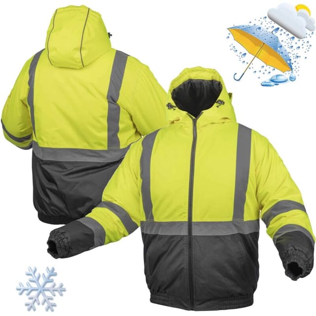 Högert Gefütterte Warnschutzjacke "Oker" Gelb XXL