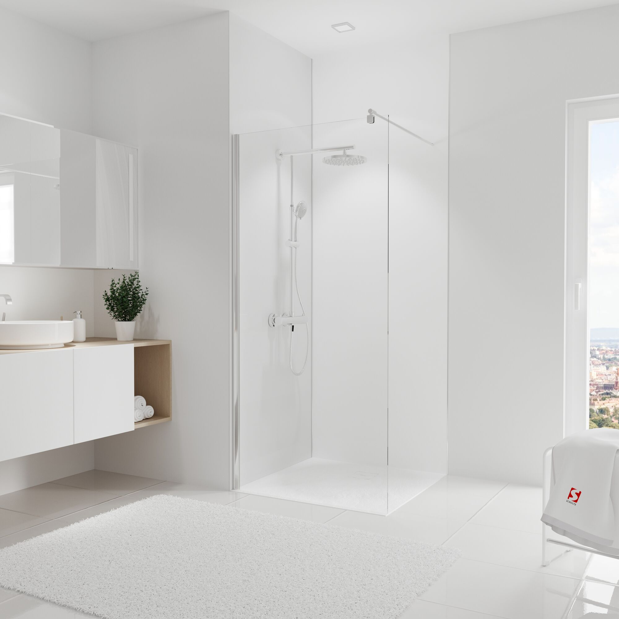 Schulte Duschrückwand 'DecoDesign Softtouch' weiß 100 x 255 cm