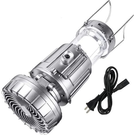 Led-solar-campinglampe, Leistungsstarke Campinglampe Mit Externem Akku, Wasserdicht Und Winddicht, Wasserdichte Campinglampe Mit Lüfterfunktion Zum Wandern, Camping-set [energieklasse]