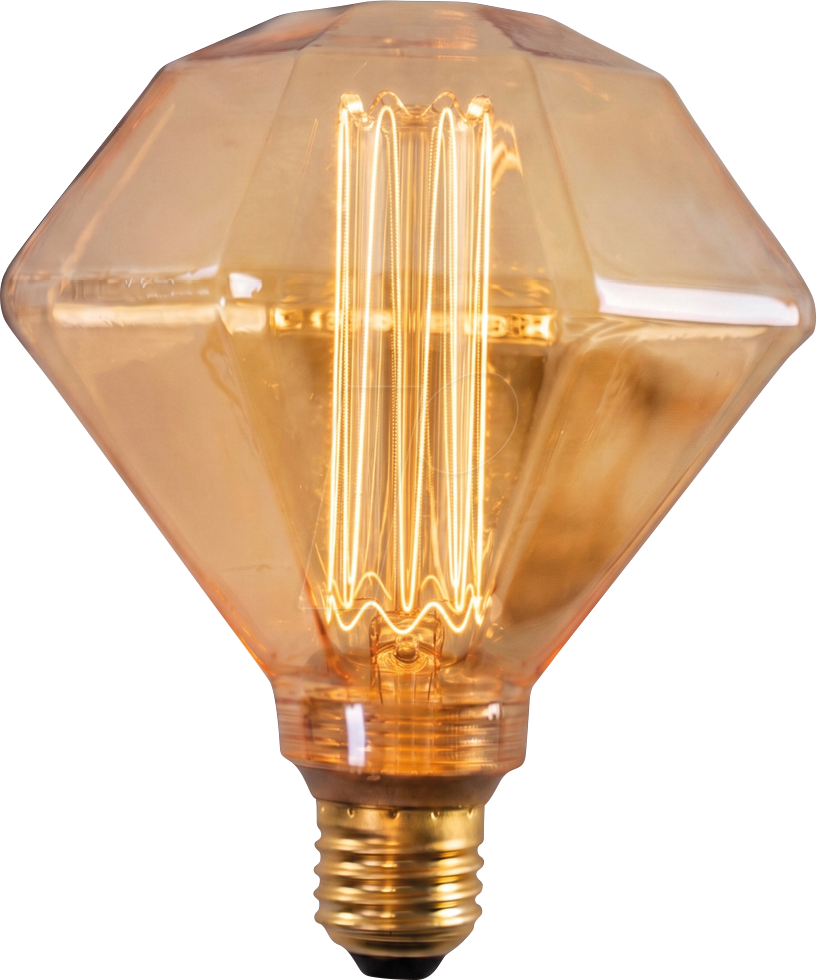 ELED 100155 - LED Filament Diamant, Amber, E27, 3.5W, 120lm, 1800K, dimm.