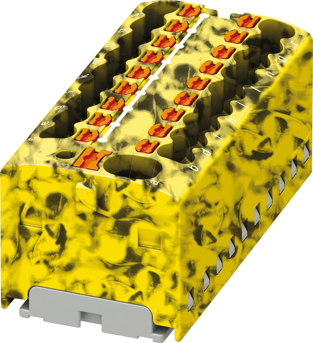 PHOE 1047429 - Verteilerblock PTFIX, 4/18x1,5, gelb-schwarz