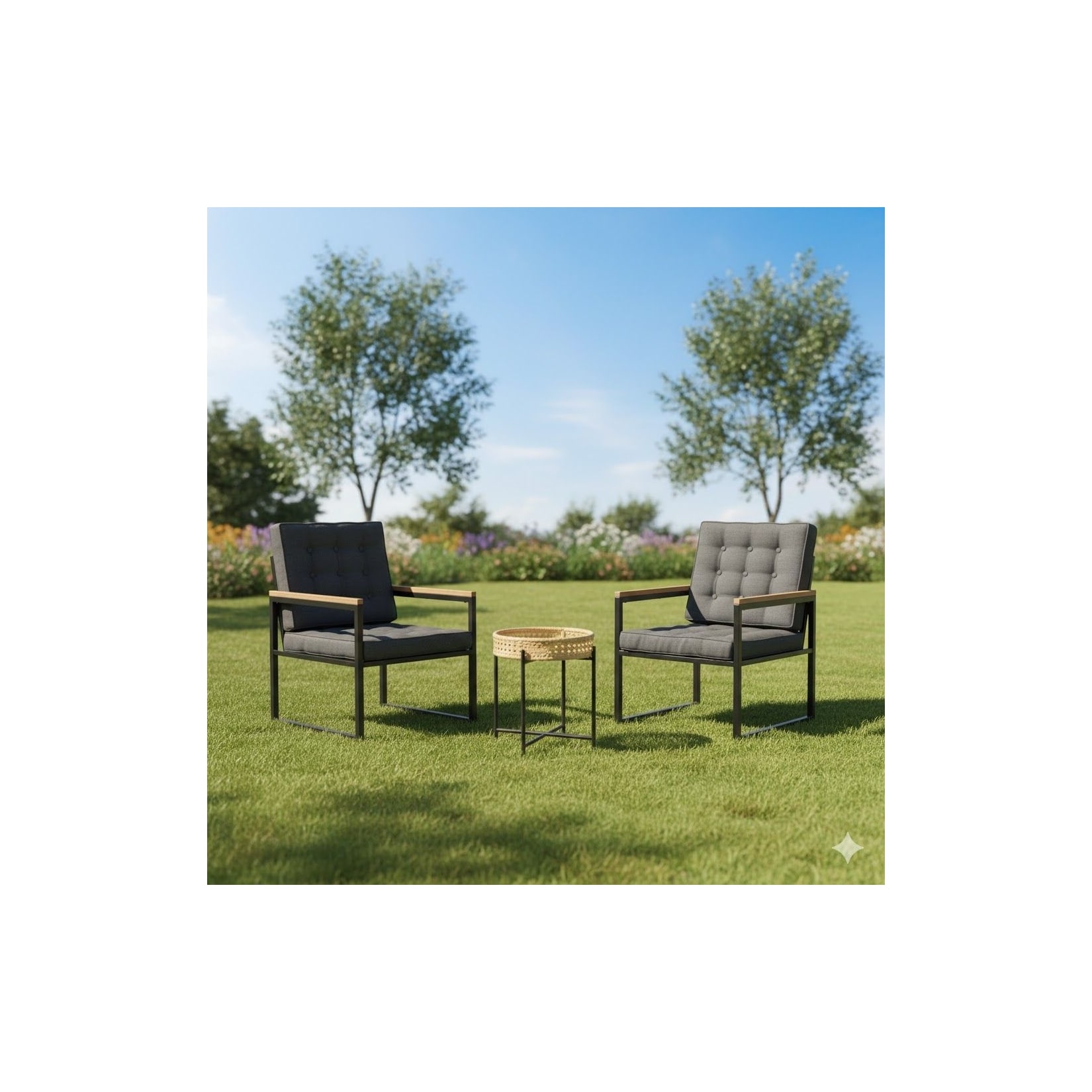 7tlg. Bistro-Set inkl. Kissen