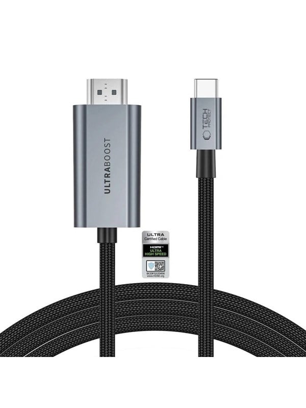 Tech-Protect UltraBoost USB-C to HDMI 2.1 Cable 200 cm 8K 60HZ - Gray