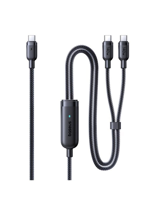 Baseus Flash 4 140W 2in1 USB-C to USB-C + USB-C Cable 1.5 m - Black