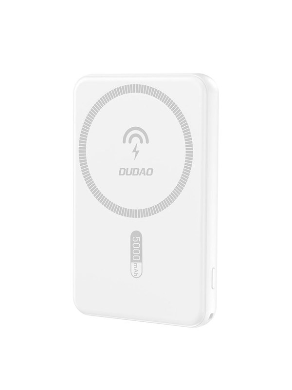 Dudao K14S Magnetic Power Bank 20W 5000mAh 1x USB-A 1x USB-C - White