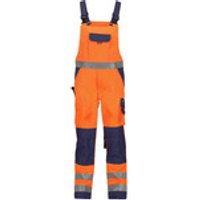 Toulouse Warnschutz Latzhose mit Kniepolstertaschen, neonorange/dunkelblau, Schrittlänge Plus, Größe 58 Bild 2