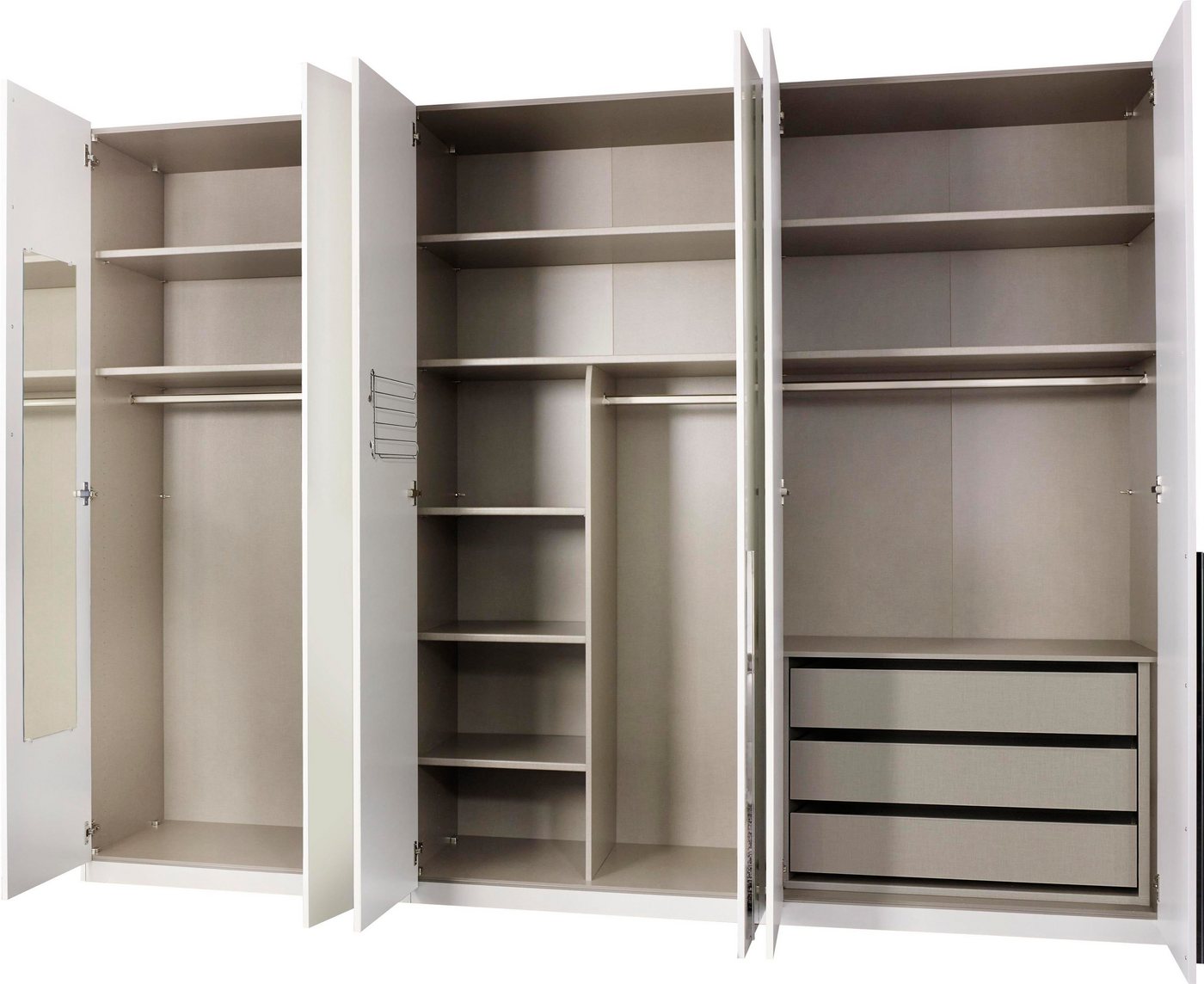 rauch Drehtürenschrank Kleiderschrank Schrank Garderobe Wäscheschrank MONTCLAR (in den Breiten 204/254/304 cm, inkl. SOFT-CLOSE-FUNKTION) Passepartout optional mit Beleuchtung, inkl. Zubehör MADE IN GERMANY Bild 2