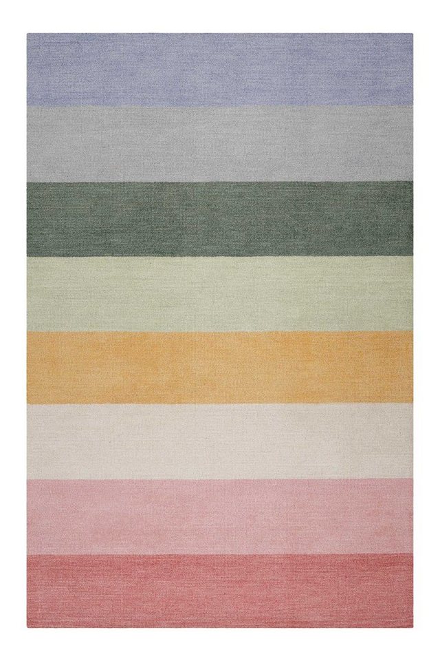 SMART KIDS Kinderteppich Lio, rechteckig, Höhe: 1,2 mm, handgetuftet aus Naturfasern, bunte pastellige Streifen, Kinderzimmer Bild 2