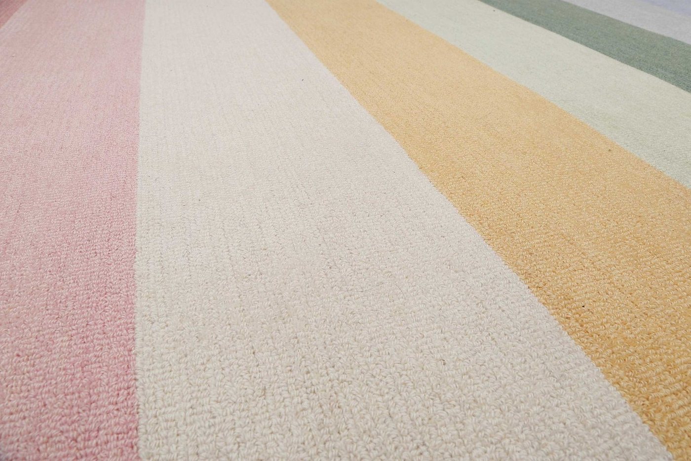 SMART KIDS Kinderteppich Lio, rechteckig, Höhe: 1,2 mm, handgetuftet aus Naturfasern, bunte pastellige Streifen, Kinderzimmer Bild 5