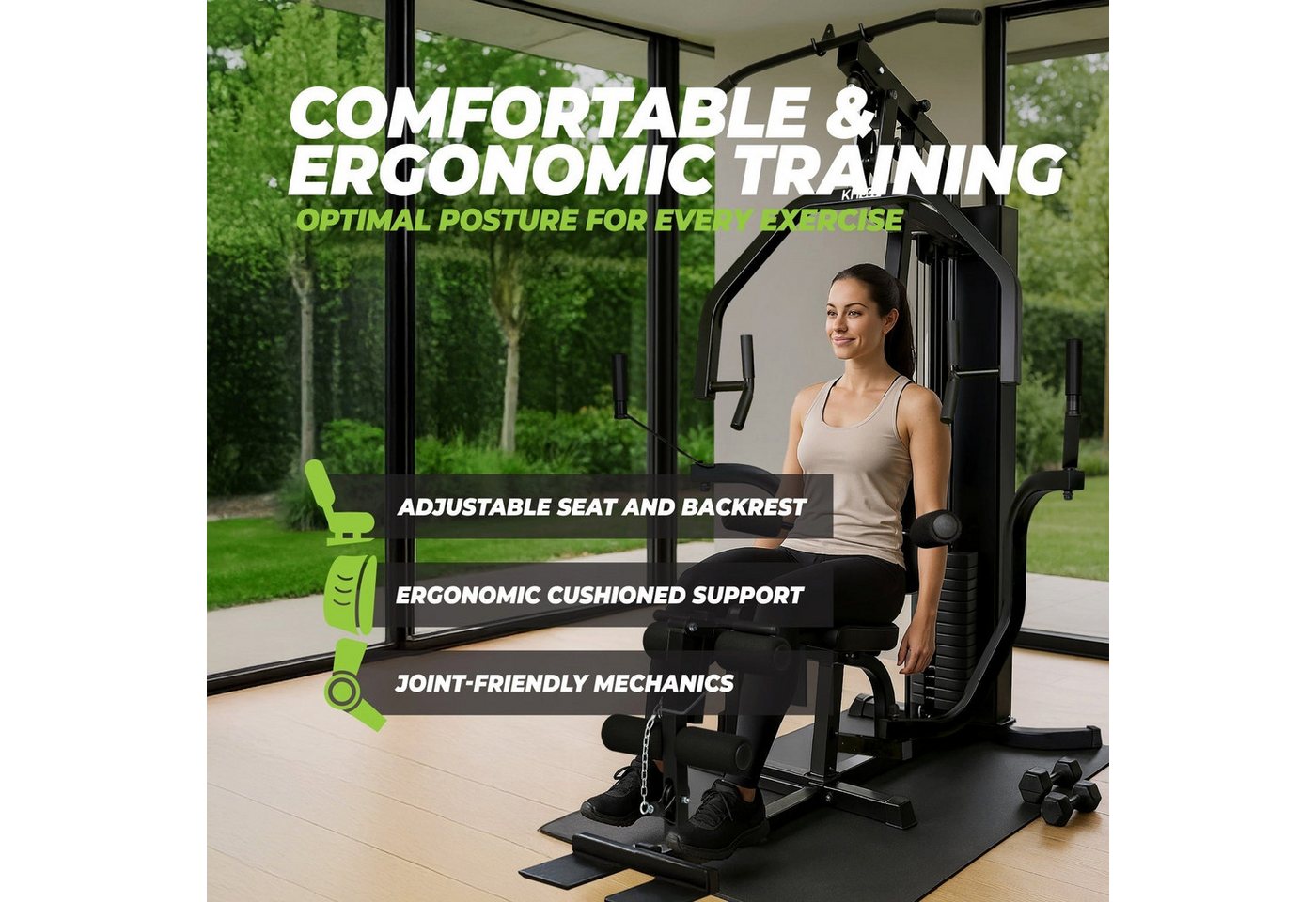VirtuFit Spieltisch VirtuFit Kraftstation Homegym KH350 mit Beinpresse Erweiterung