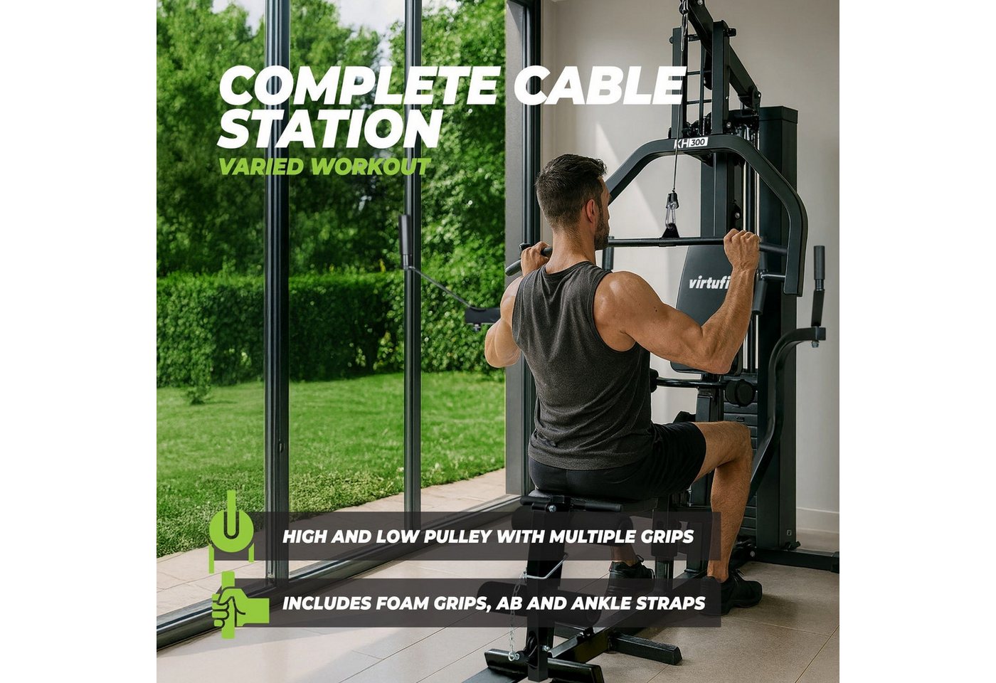 VirtuFit Spieltisch VirtuFit Kraftstation Homegym KH350 mit Beinpresse Erweiterung Bild 2