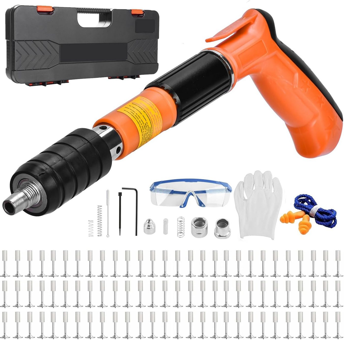 Athlix Nagler Leiser Schnellnagler für Wand- und Deckenmontage Nagelpistole, 3-stufige Kraftanpassung, Integrierter Schalldämpfer Bild 3