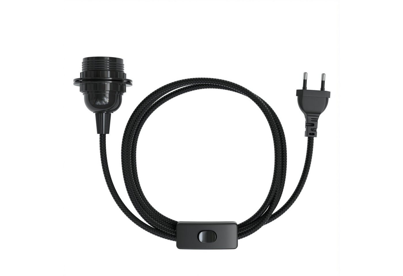 EAZY CASE Lampenfassung 3x E27 Lampensockel 5m Kabel & Schalter DIY Lampen, (1-St), E27 Fassung mit Schalter und dekoratives Lampenkabel DIY Lampe Schwarz Bild 3