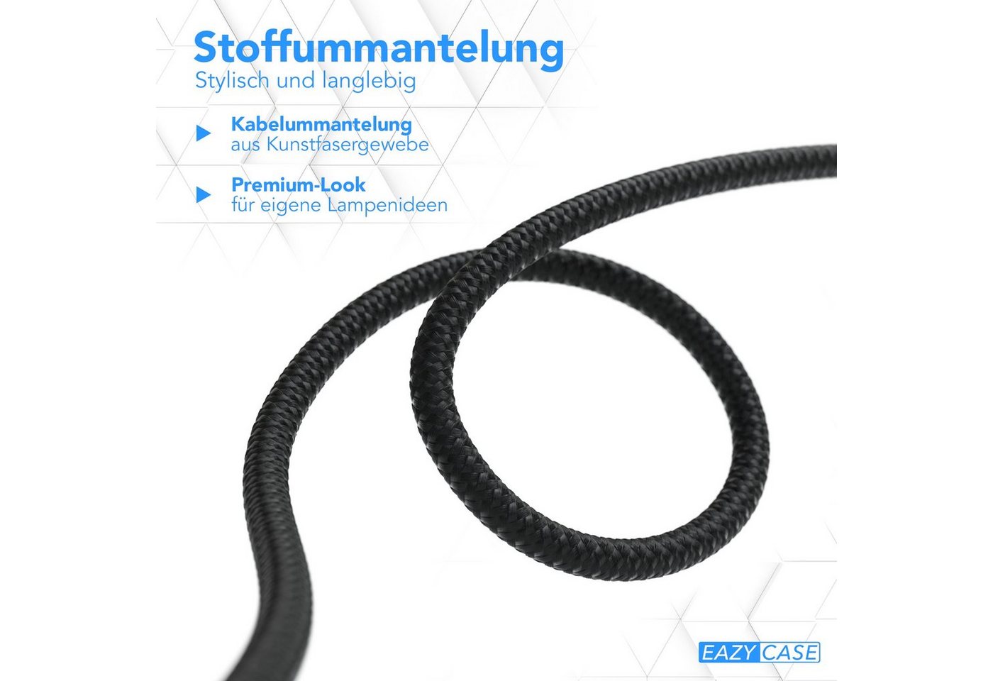 EAZY CASE Lampenfassung 3x E27 Lampensockel 5m Kabel & Schalter DIY Lampen, (1-St), E27 Fassung mit Schalter und dekoratives Lampenkabel DIY Lampe Schwarz Bild 5