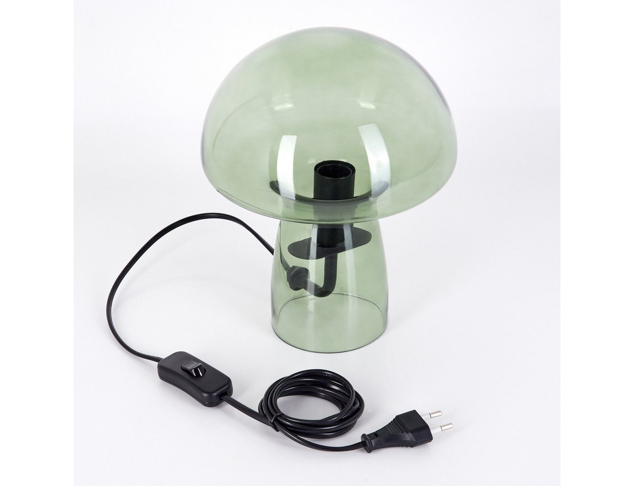 hofstein Tischleuchte Tischlampe aus Metall/Glas in Schwarz/Grün, ohne Leuchtmittel, mit Glasschirmen (18cm) u. An/-Auschalter, 1x E14, ohne Leuchtmittel Bild 5