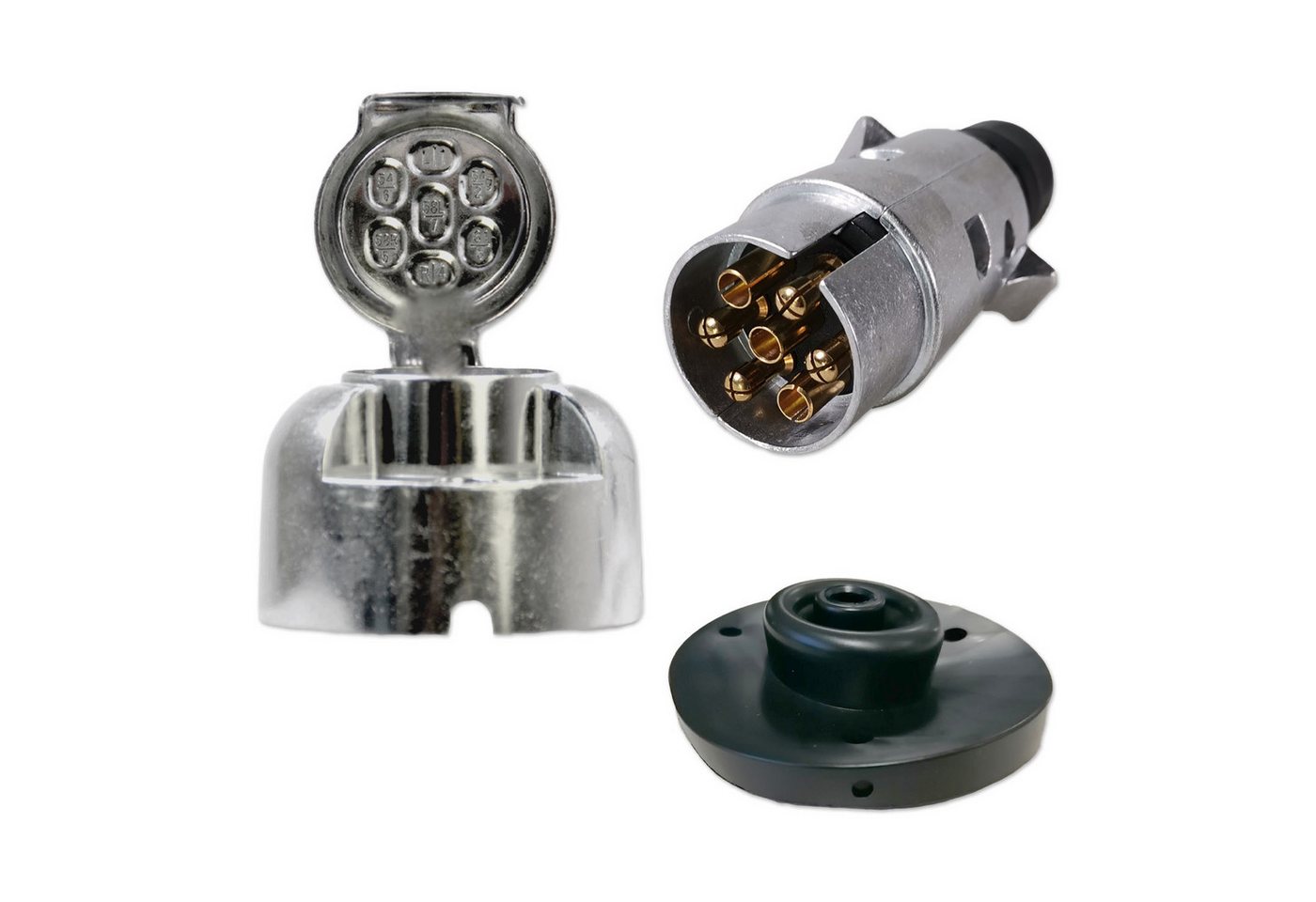 Impulse Innovation Steckdose Anhängersteckersatz, 7-polig, 12V, Aluminium, Stecker & Steckdose Bild 3