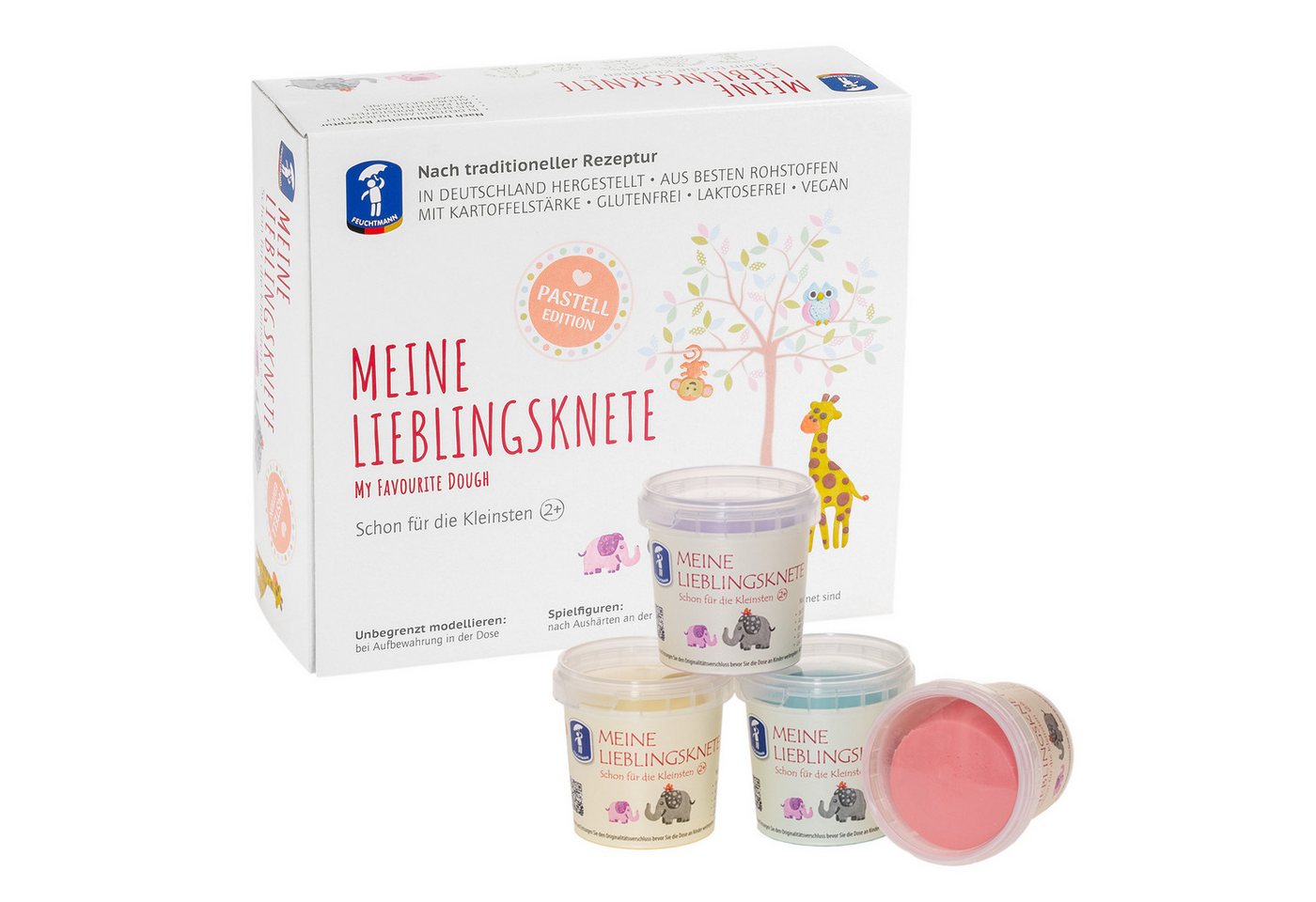 Feuchtmann Knete MEINE LIEBLINGSKNETE Pastell Edition (1-tlg), vegane glutenfreie Kinderknete ab 2 Jahren