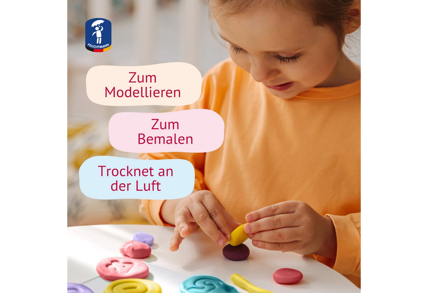 Feuchtmann Knete MEINE LIEBLINGSKNETE Pastell Edition (1-tlg), vegane glutenfreie Kinderknete ab 2 Jahren Bild 2