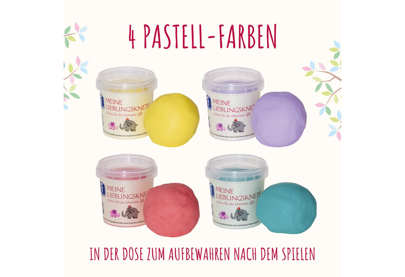 Feuchtmann Knete MEINE LIEBLINGSKNETE Pastell Edition (1-tlg), vegane glutenfreie Kinderknete ab 2 Jahren Bild 3