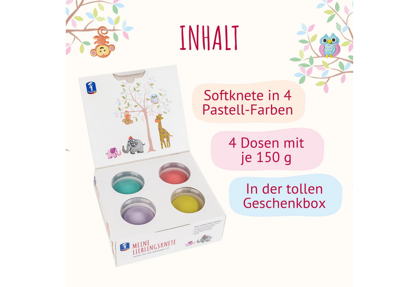 Feuchtmann Knete MEINE LIEBLINGSKNETE Pastell Edition (1-tlg), vegane glutenfreie Kinderknete ab 2 Jahren Bild 5