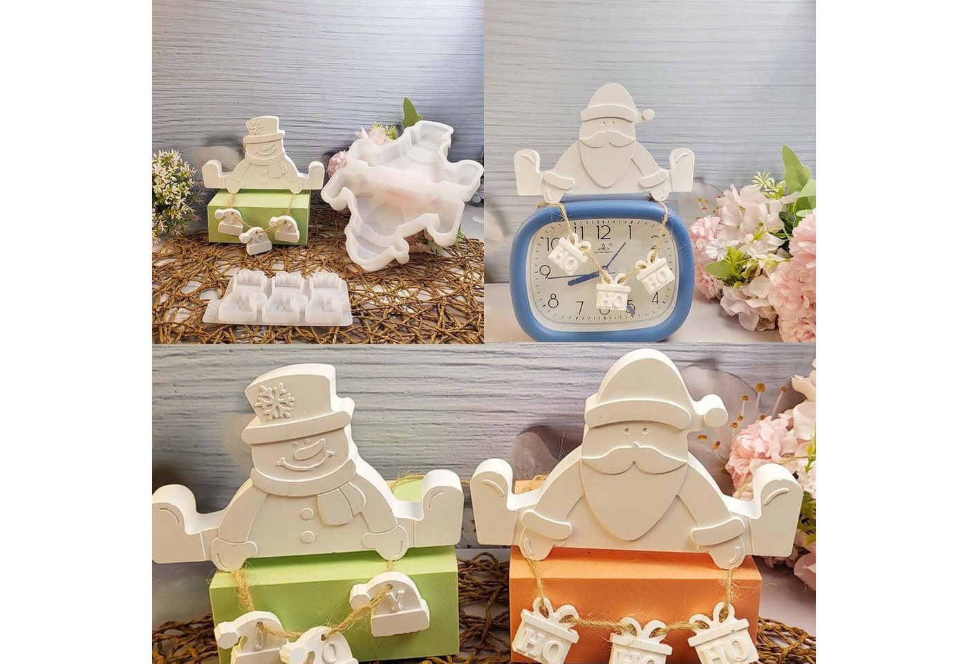 Coonoor Modellierwerkzeug Weihnachten Silikon Gießform Weihnachtsmann Schneemann Weihnachtsdeko, (2 St)