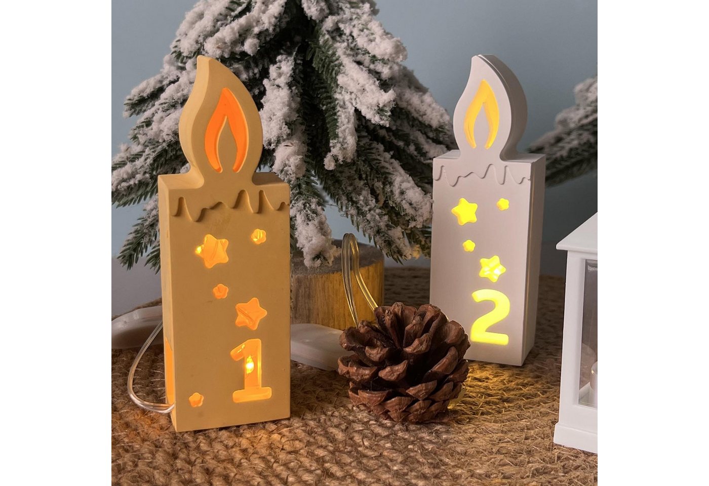 Coonoor Modellierwerkzeug Weihnachten Silikon Gießform 1-4 Kerzenform Weihnachtsdekoration, (1 St) Bild 2