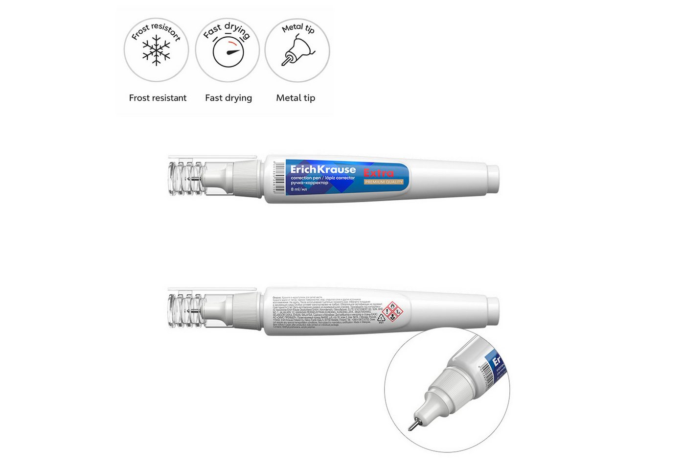 Erich Krause Tintenkiller, Korrekturstift Extra 8ml mit Metallspitze Schnell trocknend 1 Stück Bild 3
