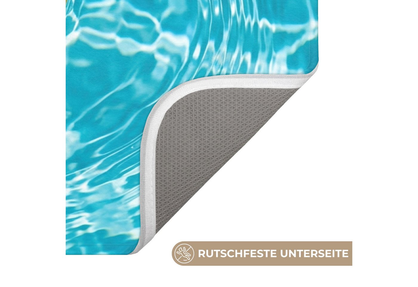 OnlyWow Badematte Gummi-Ente - schwimmend - Blau, Höhe 10 mm, Polyester, Rechteckig, Badezimmerteppich, Badteppich, Rutschfest, Duschvorleger, Duschmatte Bild 5