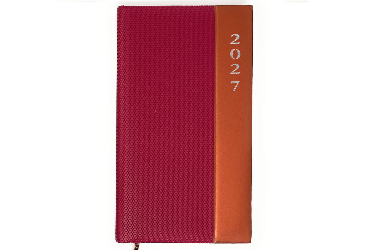 AMLI Taschenkalender Taschenkalender 2027 A6 Lang 1 Woche 2 Seiten Softtouch Bordeaux-Rot, A6 Lang 10,5x17,8 cm, Softtouch, Leseband, Ferien & Feiertage Bild 5
