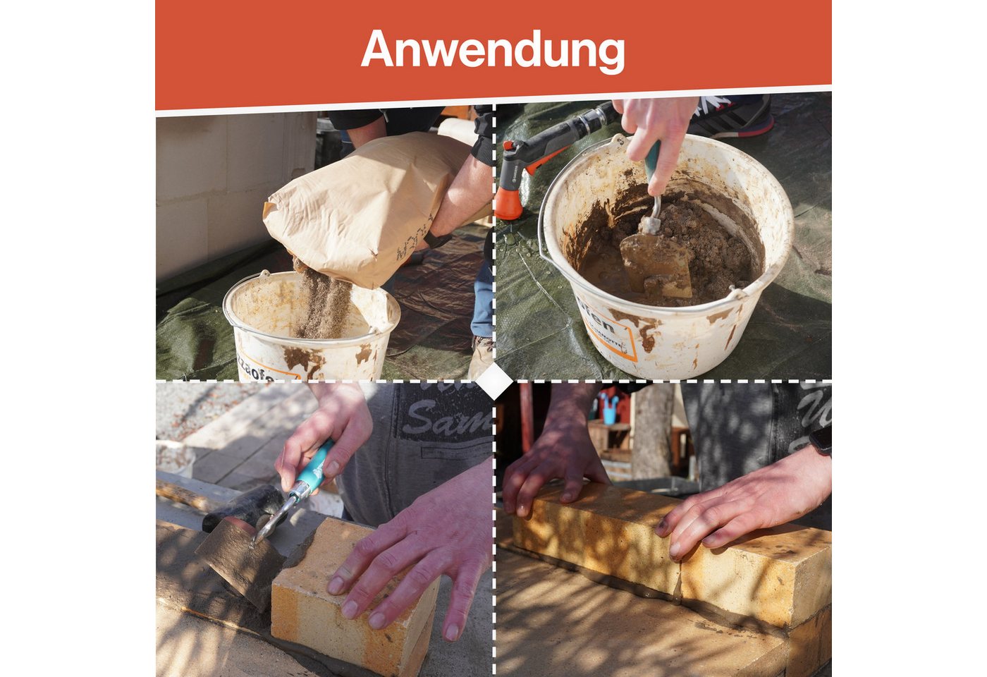 Feuerfest 123 GmbH Zement Feuerzement Feuerfester Zement - Für Kaminöfen, Öfen & Grills - Hitzebeständig bis 1.400 °C - hydraulische Abbindung Bild 4