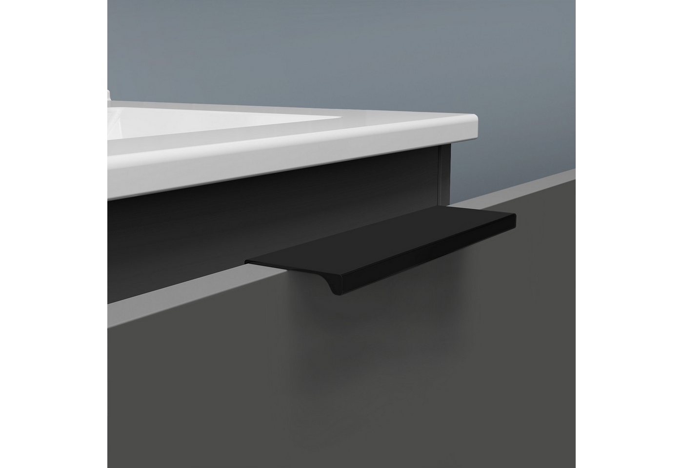 Aica Sanitär Waschtisch Badezimmerschrank Waschbecken mit Unterschrank Badmöbel Badschrank (Hängeschrank, mit Schrankfüße), 3 Schubladen mit Soft-Close Funktion, Waschbecken mit überlauf Bild 2