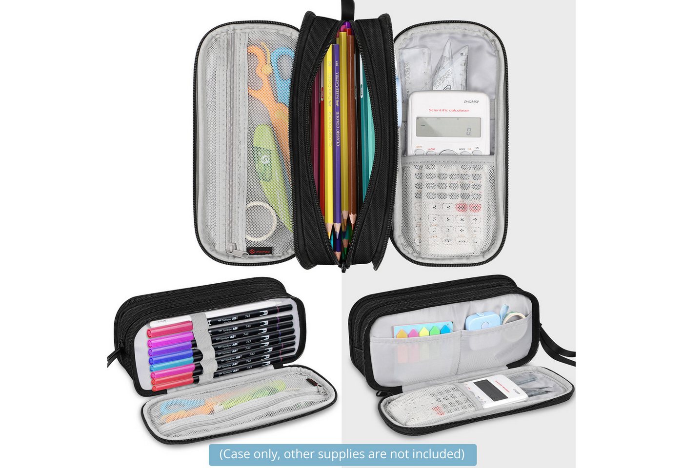 Fintie Federmäppchen Federtasche - Große Kapazität Mäppchen mit 3 Fächer Stiftetasche, Schlamperbox Bleistifttasche Schulmäppchen für Schule & Büro Bild 3